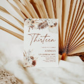 13E verjaardag Uitnodiging Boho Pampas