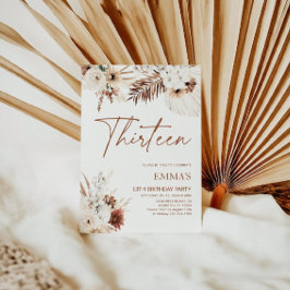 13E verjaardag Uitnodiging Boho Pampas