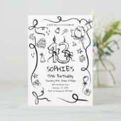 13e verjaardag uitnodiging, grillige 13e verjaarda kaart (Staand voorkant)