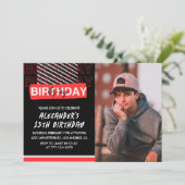 13e verjaardag uitnodigingen jongen Party Foto Roo (Staand voorkant)