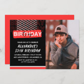 13e verjaardag uitnodigingen jongen Party Foto Roo (Voorkant / Achterkant)