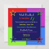 13e verjaardag Uitnodigingen - Neon Colors (Achterkant)