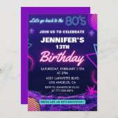 13e verjaardag Uitnodigingen Terug naar de jaren 8 (Voorkant / Achterkant)