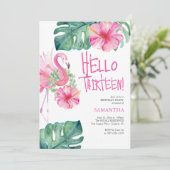 13e verjaardag Uitnodigingen Tropische Waterverven (Staand voorkant)