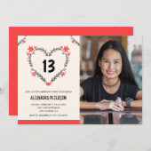 13e verjaardag uitnodigingen voor haar Bloemenhart (Voorkant / Achterkant)