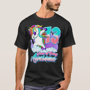 13e verjaardag Unicorn Dabbing 13 jaar oude Gift G T-shirt