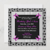 13e verjaardag van de Birthday Party, Uitnodiging, Kaart (Achterkant)