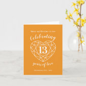 13e verjaardag van de citroenbruiloft oranje gebru kaart (Gele Bloem)
