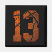 13e verjaardag van de dertien 13 jaar oude Basketb Magneet (Voorkant)