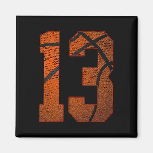 13e verjaardag van de dertien 13 jaar oude Basketb Magneet (Voorkant)