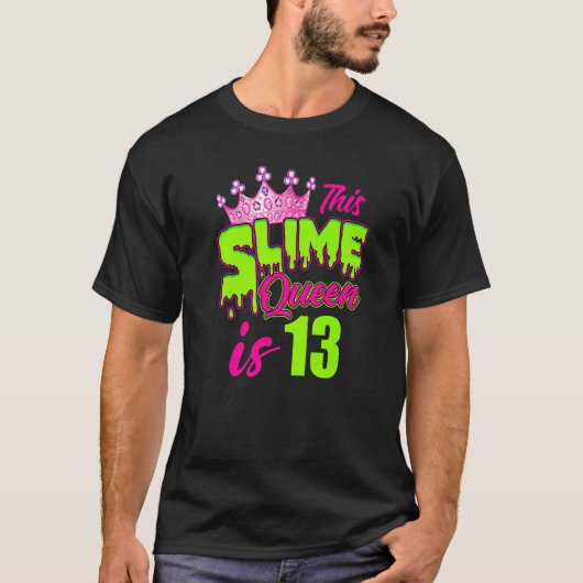 13e verjaardag van de dikke koningin 13 jaar oud m t-shirt (Voorkant)