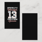 13e verjaardag van de Geweldige officiële tiener v Visitekaartje (Voorkant / Achterkant)