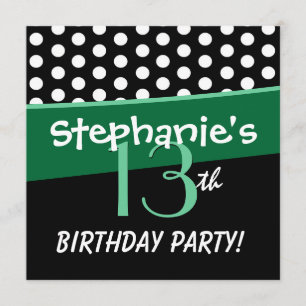 13e verjaardag van de juffrouw Cute Polka Dots for Kaart