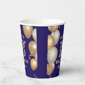 13e verjaardag van de marineblauw en goudballonnen papieren bekers (Links)