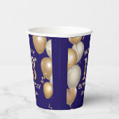 13e verjaardag van de marineblauw en goudballonnen papieren bekers (Rechts)