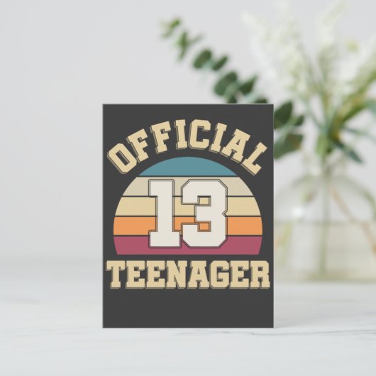 13e verjaardag van de officiële zender Retro Briefkaart (Staand voorkant)