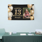 13e verjaardag van de zwarte en gouden ballonnen F Spandoek (Beurs)