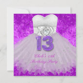 13e verjaardag van het Paarse meisje van de geboor Kaart (Voorkant)