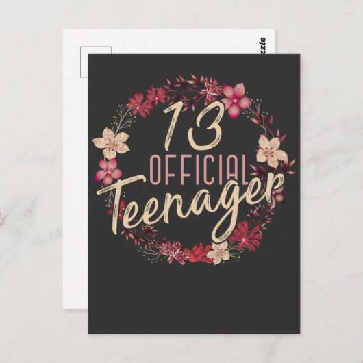 13e verjaardag van het schoolmeisje 2008 briefkaart (Voorkant / Achterkant)