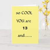 **13e** VERJAARDAG VOOR SPECIALE *NIEUWE TIENER* Kaart (Gele Bloem)