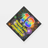 13e verjaardag: Vuurwapenpatroon en regenboog 13 Servet (Hoek)