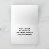 **13E VERJAARDAG** WENSEN VAN COMEDIC SQUIRREL KAART (Binnen)