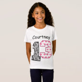 13e verjaardag Zebra en harten aangepaste naam V02 T-shirt (Voorkant volledig)