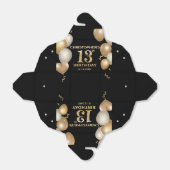 13e verjaardag Zwarte en gouden ballonnen Bedankdoosjes (Uitgevouwen)