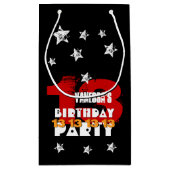 13e verjaardag zwarte witte sterren K02Z Klein Cadeauzakje (Achterkant)