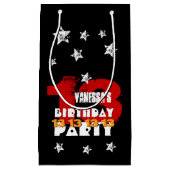 13e verjaardag zwarte witte sterren K02Z Klein Cadeauzakje (Voorkant)