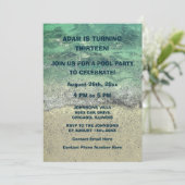 13e verjaardag zwembad Sandy Beach Water Abstract  Kaart (Staand voorkant)