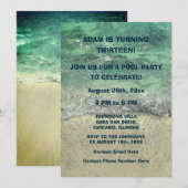 13e verjaardag zwembad Sandy Beach Water Abstract  Kaart (Voorkant / Achterkant)