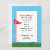 13e verjaardagsfeest golfthema kaart (Achterkant)