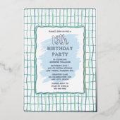 13e Verjaardagsfeest Hand getrokken Folie Uitnodig Folie Uitnodiging (Voorkant)