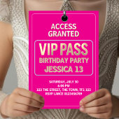 13e verjaardagsfeest, VIP Pass, Level 13, meisjes Kaart