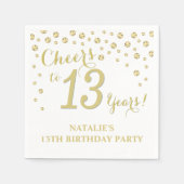 13e verjaardagsfeest Witte en gouden diamanten ser Servet (Voorkant)