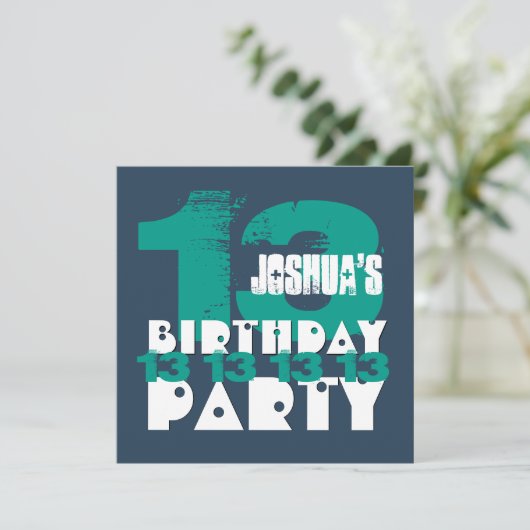 13e verjaardagsfeestje 13 jaar oude Grunge Z13A Kaart (Staand voorkant)