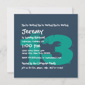 13e verjaardagsfeestje 13 jaar oude Grunge Z13A Kaart (Achterkant)