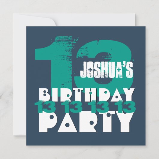 13e verjaardagsfeestje 13 jaar oude Grunge Z13A Kaart (Voorkant)