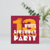 13e verjaardagsfeestje 13 jaar oude Grunge Z13A Kaart (Staand voorkant)