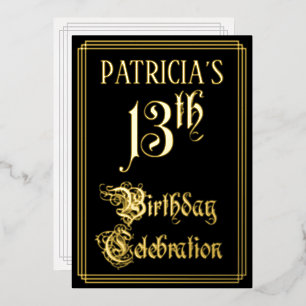 13e Verjaardagsfeestje — Fantasievol Schrift & Aan Folie Uitnodiging