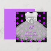 13e verjaardagsfeestje meisjes kaart (Voorkant / Achterkant)