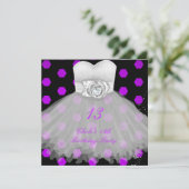 13e verjaardagsfeestje meisjes kaart (Staand voorkant)