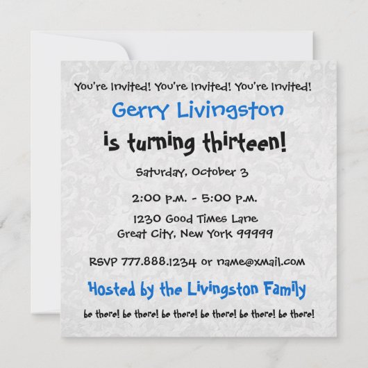 13e verjaardagsfeestje Modern zwart en kleurnummer Kaart (Achterkant)