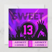 13e verjaardagsfeestje tickets leuk kaart (Voorkant)