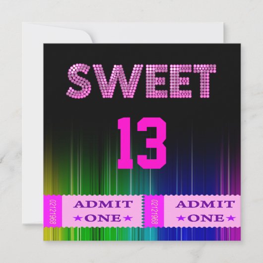13e Verjaardagsfeestje Tickets Leuk Kaart (Voorkant)