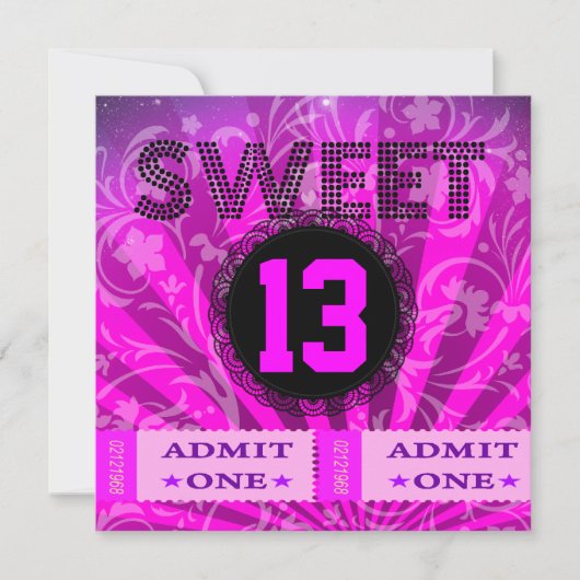 13e Verjaardagsfeestje Tickets Leuk Kaart (Voorkant)