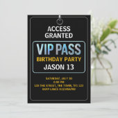 13e verjaardagsfeestje, VIP Pass, Level 13, Jongen Kaart (Staand voorkant)
