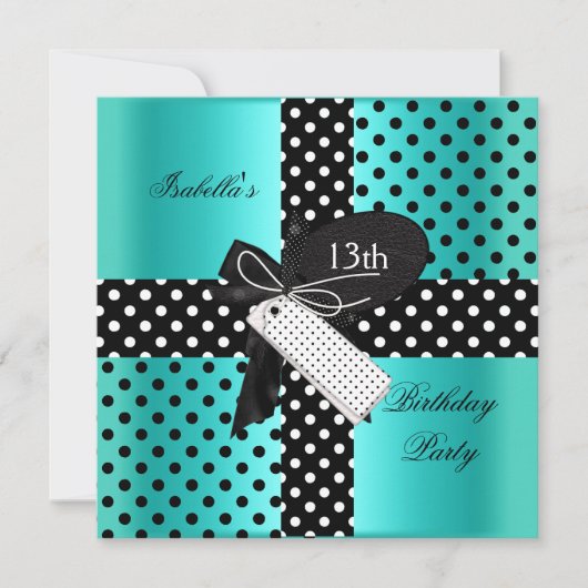 13e verjaardagsfeestje voor tienermeisjes kaart (Voorkant)