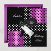 13e verjaardagsfeestje voor tienermeisjes kaart (Voorkant / Achterkant)
